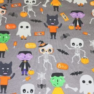 Kids Halloween Cotton Knit Fabric By The Yard